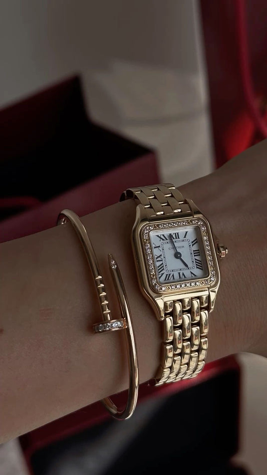 Old Money Watch & Diamond Nail Bracelet - Set of 2