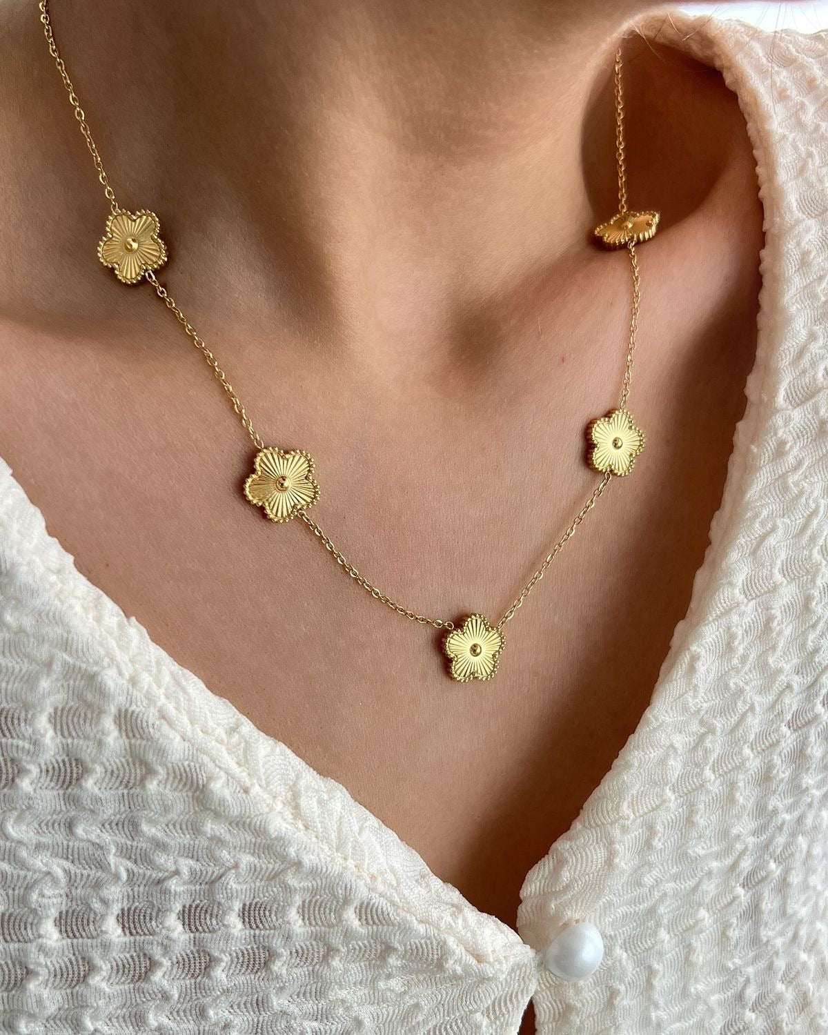 Gold Triple Clover Necklace