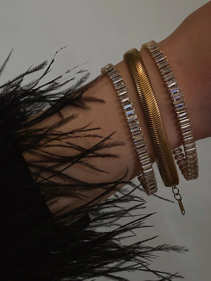 Bling Stack - Set of 2 (Snake bracelet, Tennis bracelet)