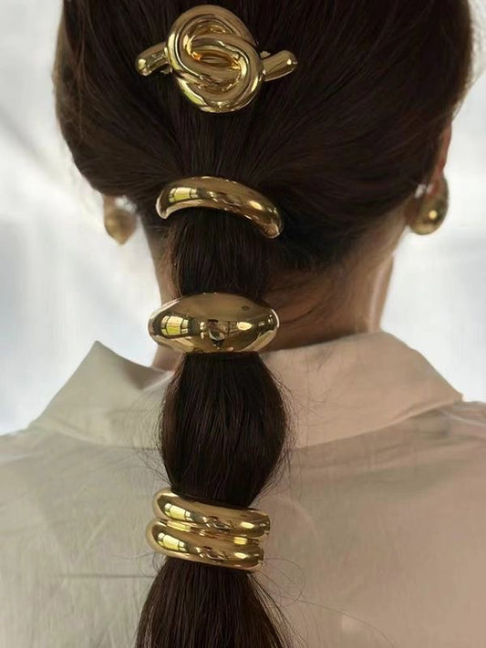 Hair cuffs - set of 4 gold ties