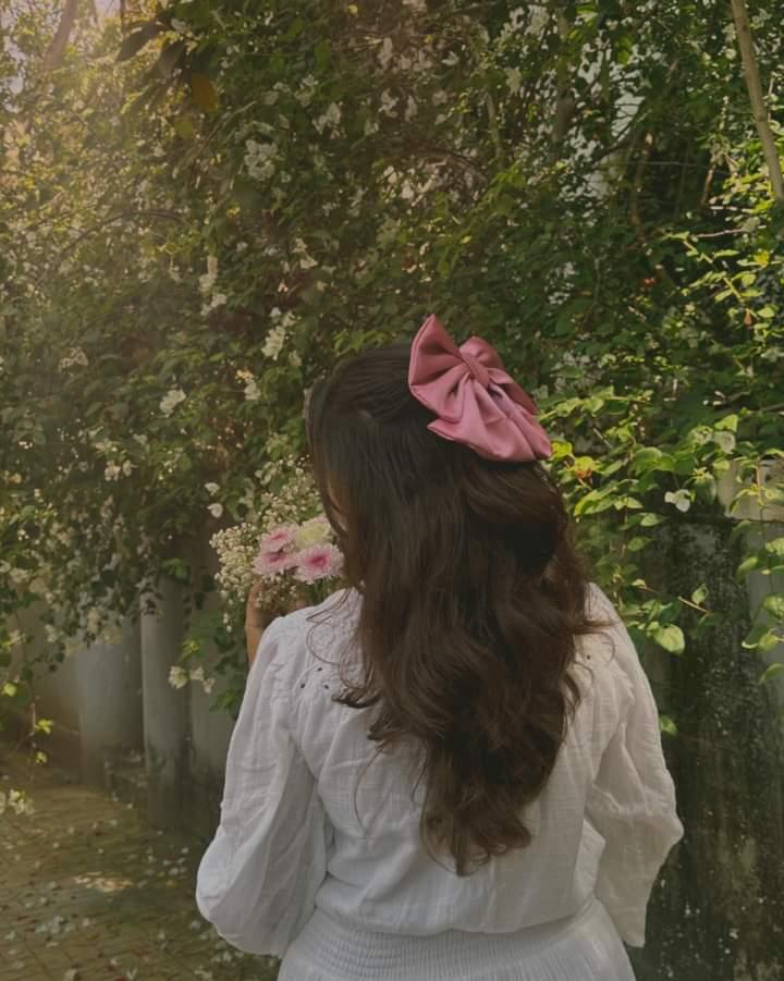 Metallic Pink Satin Bow