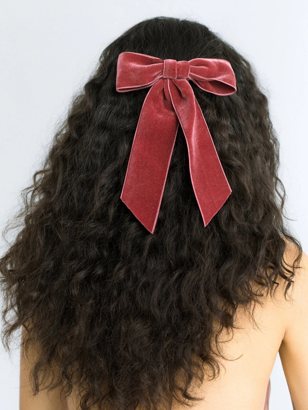 Rose Wide Velvet Bow