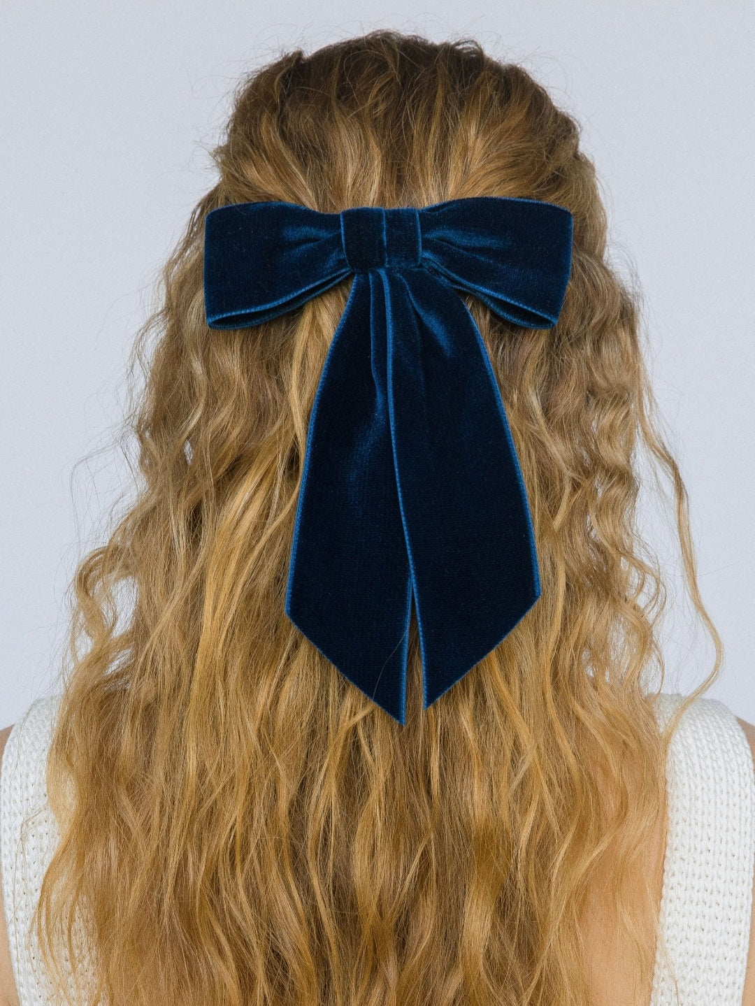 Marine Wide Velvet Bow