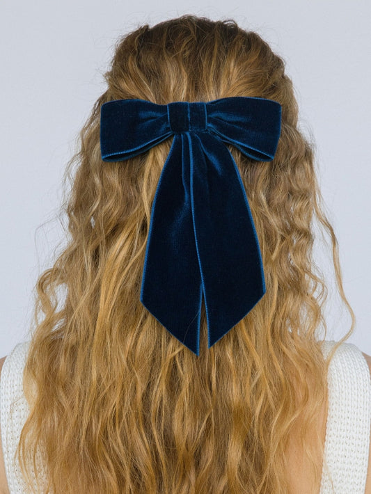 Marine Wide Velvet Bow