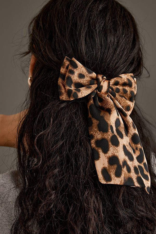 Leopard Satin Bow