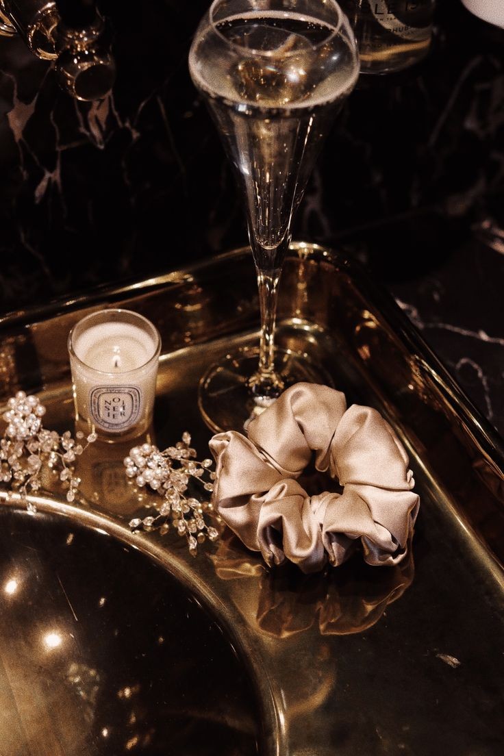 gold rush satin scrunchie