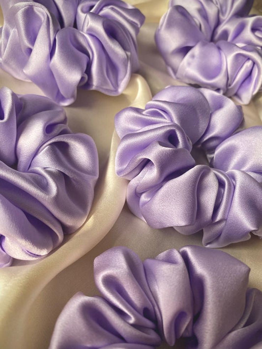 lavender satin scrunchie