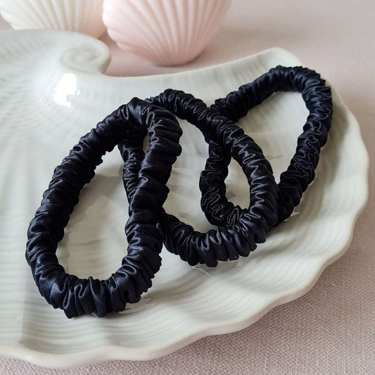 black skinny satin scrunchies (Set of 3 for price of 2)