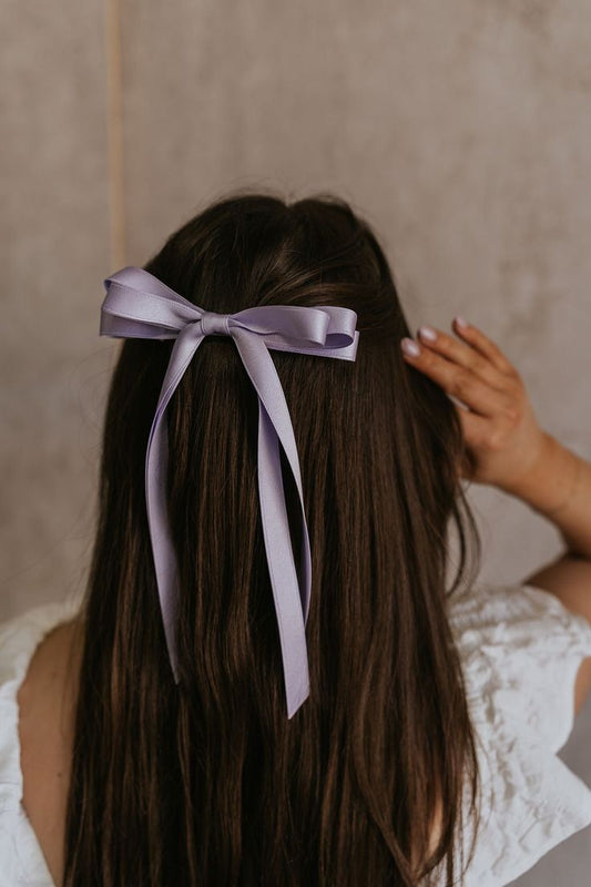 Lavender Ribbon Bow ( Triple layered satin )