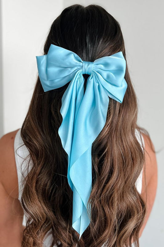 Pastel Blue Large Satin Bow