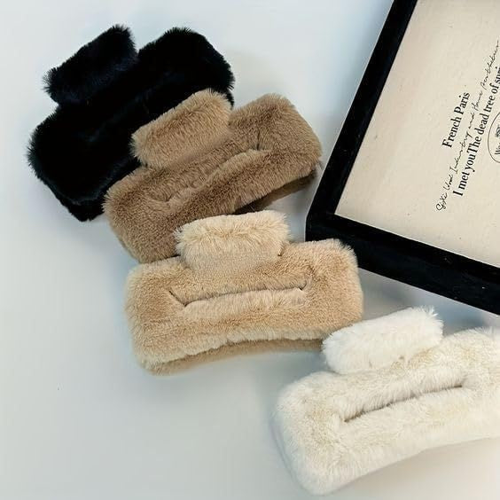 Neutral Fur Claw Clip - Set of 4