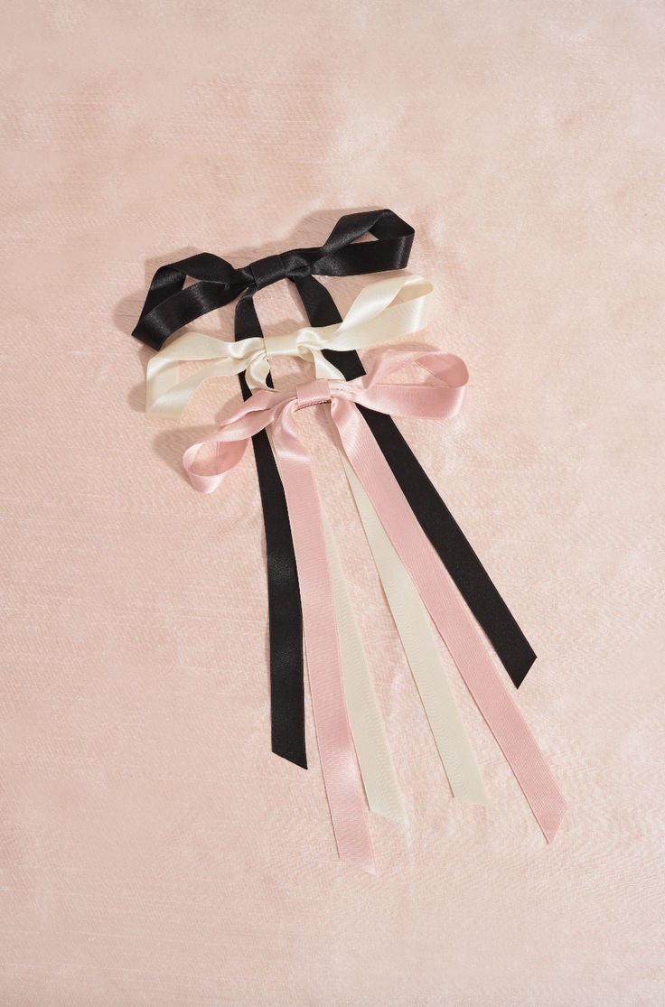 Ribbon Bow Barrette - Set of 3