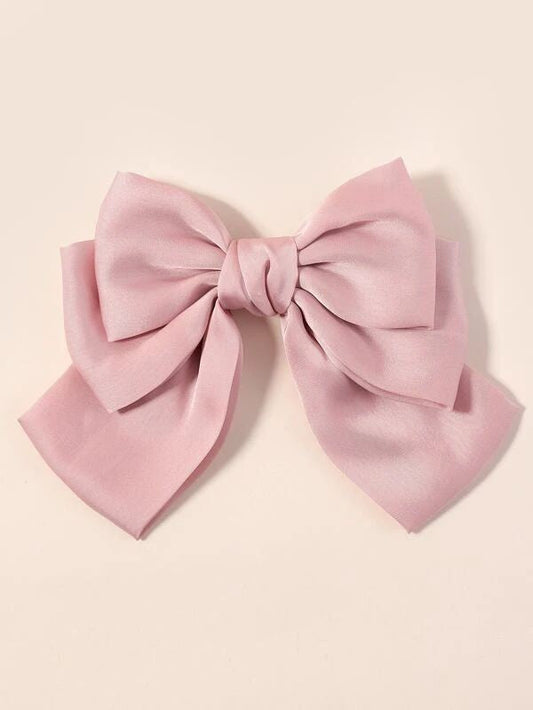 Pink Triple Layered Satin Bow