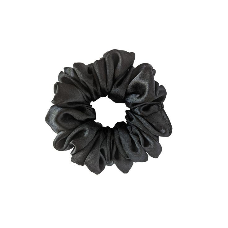 black medium satin scrunchie