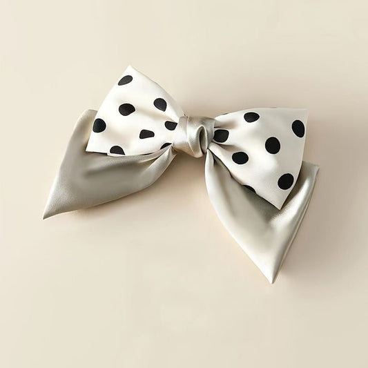 Ivory Polka Satin Bow