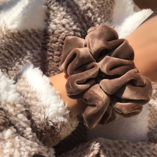 chocolate velvet scrunchie