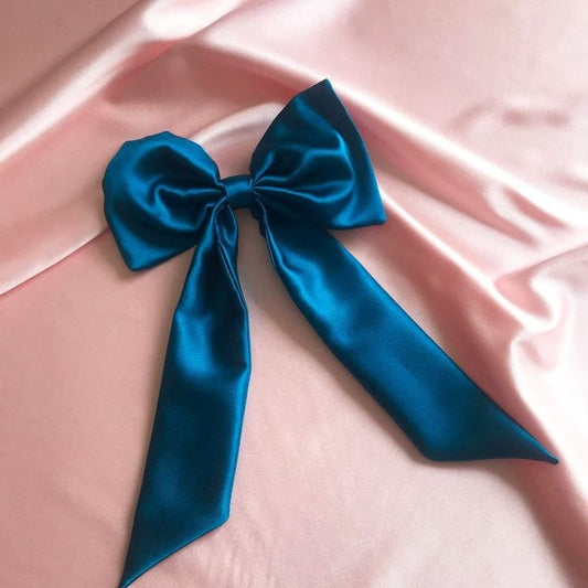 Peacock Satin Bow