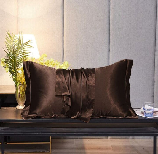 brown satin pillowcase