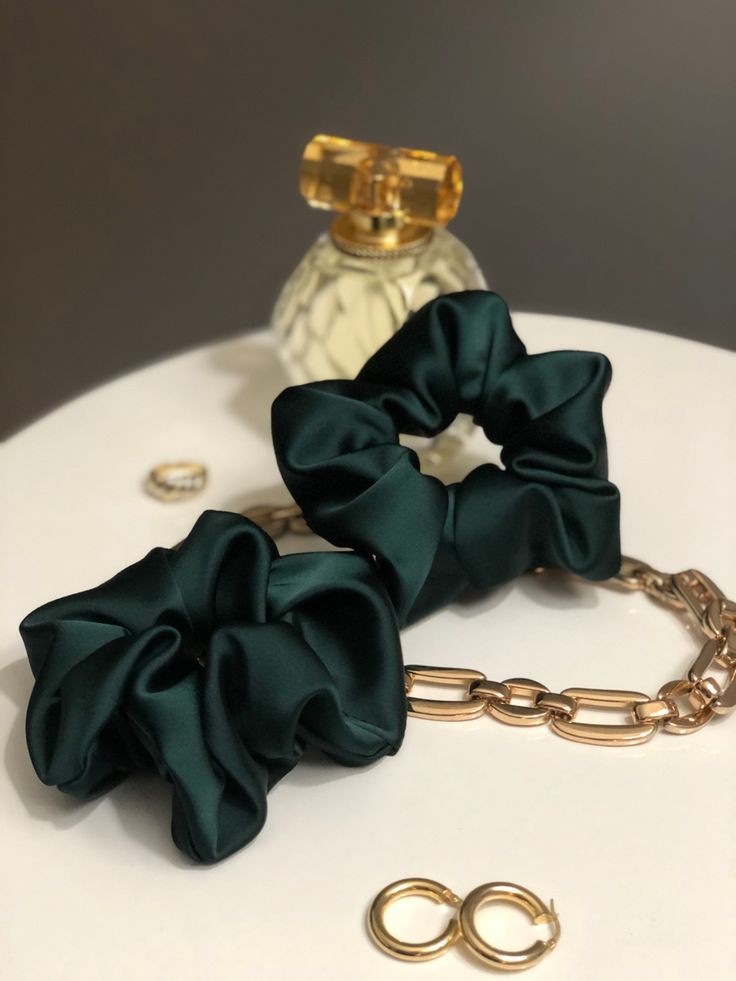 emerald city satin scrunchie