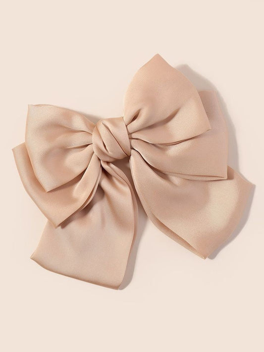 Cream Triple Layered Satin Bow